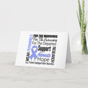 Carte Cancer de l'oesophage Je Porte Périwinkle Ribbon T