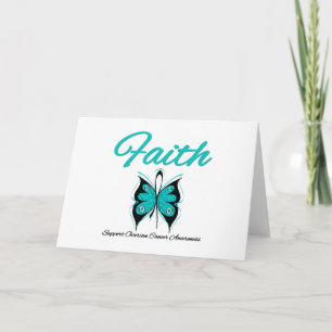 Carte Cancer de l'ovaire Faith Bouton papillon
