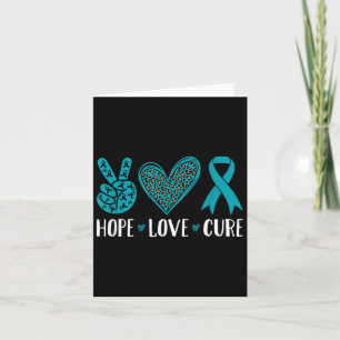 Carte Cancer de l'ovaire Hope Love Cure Ruban Turquoise