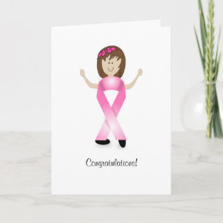 Carte Cancer du sein, fille au ruban - Dernière ronde de