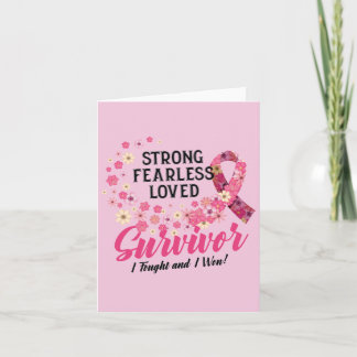 Carte Cancer du sein Survivant Forte sans peur aimée
