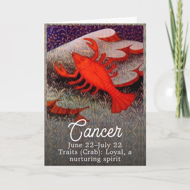 Carte Cancer le crabe signe zodiaque fête d'anniversaire (Devant)