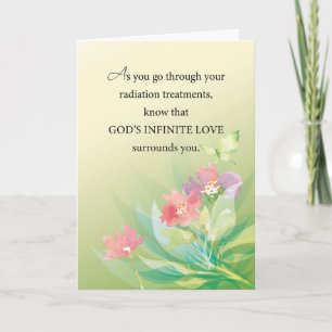 Carte Cancer Radiation Soutien religieux Fleur verte