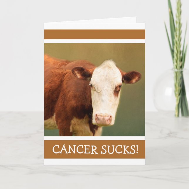 Carte Cancer Support Funny Cow (Devant)