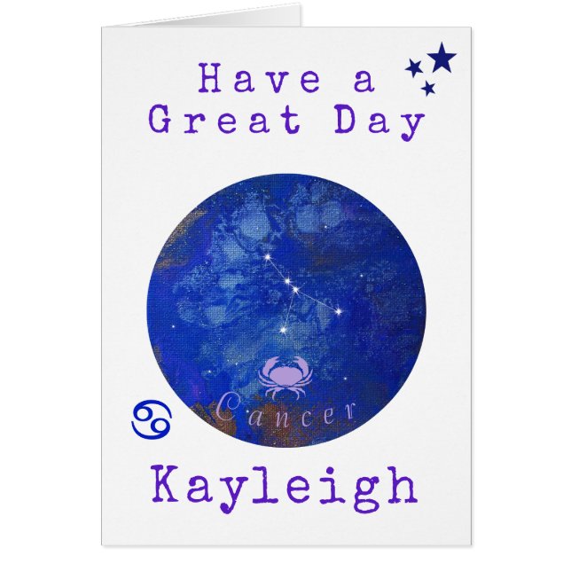 Carte Cancer Zodiac, Carte Anniversaire Horoscope (Devant)