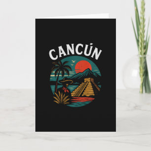 Carte Cancún Mexique Vacances Rétro Coucher de soleil Py