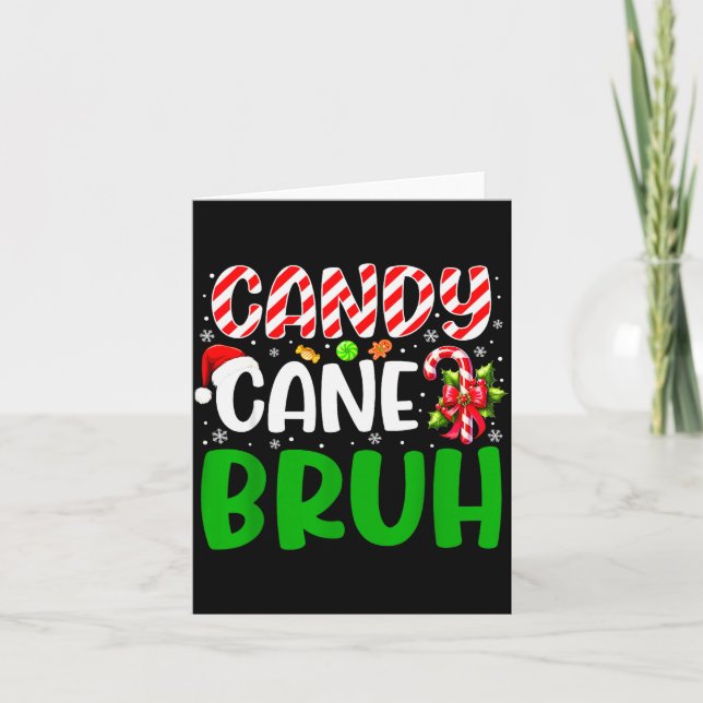 Carte Candy Cane Bruh Funny Christmas Family Matching Xm (Devant)