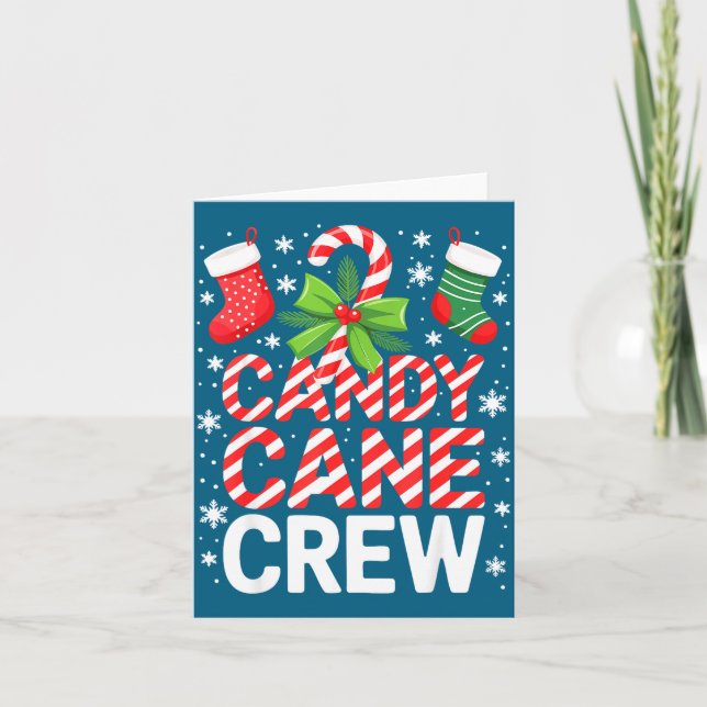Carte Candy Cane Crew Shirt Adult Men Women Kids Christm (Devant)