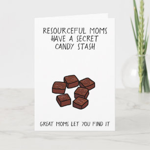 Carte Candy secret stash drôle Voitures de fête des mère