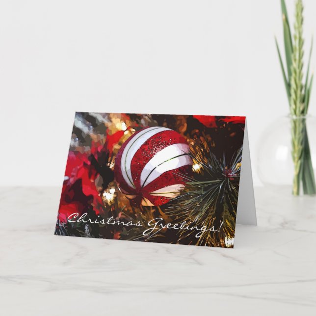 Carte Candy Stripe Ornement Art Noël (Devant)