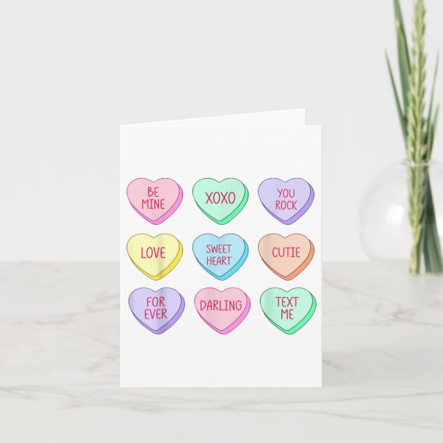 Carte Candy Sweet Conversation Coeurs Valentines Day Wom (Devant)