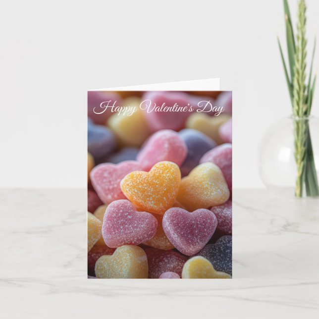 Carte Candys en forme de coeur rose Valentine's Greeting (Devant)