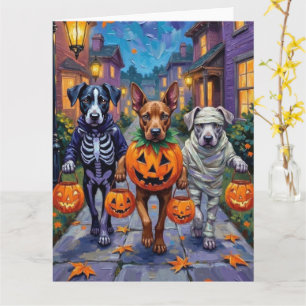 Carte Cane Corso faisant Trick-or-Treat dans des costume