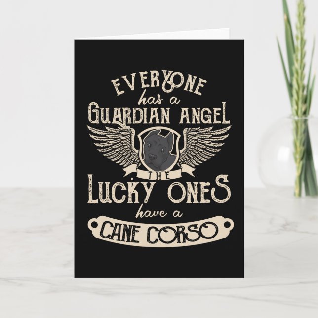Carte Cane Corso Italiano Avec Guardian Angel Dit : (Devant)