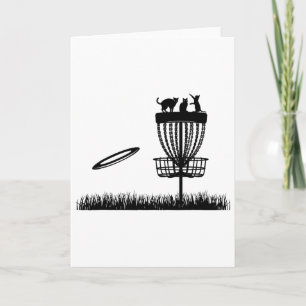 Carte Cane de golf esquissé avec des chats - Disque drôl
