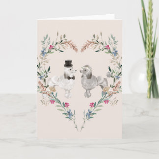 Carte Caniches de mariage dans l'amour