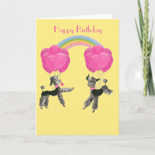 Carte Canicules et ballons Anniversaire arc-en-ciel
