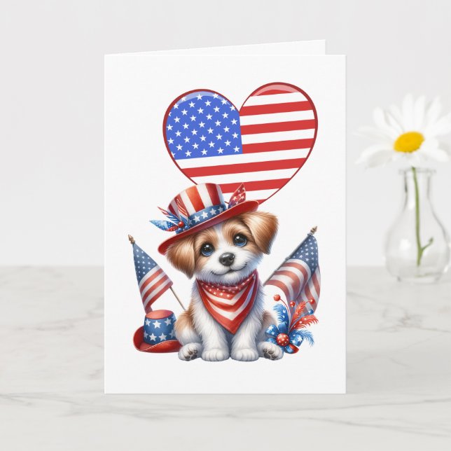 Carte Canine Patriotique (Petite plante)