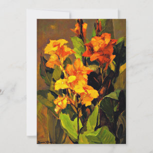 Carte Canna Lilies, tableau floral de Franz Bischoff,