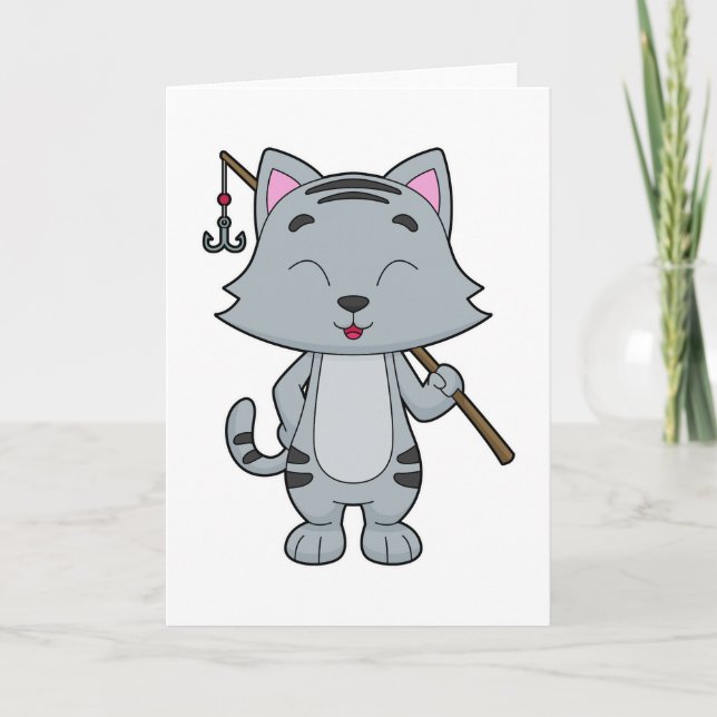 Carte Canne à pêche de pêcheur de chats (Devant)