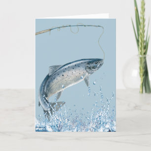 Carte Canne à pêche pour la retraite et poisson 