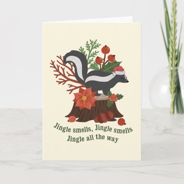 Carte Canon à Skunk de Noël : Odeurs de Jingle (Devant)