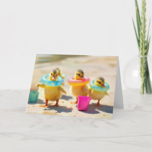 Carte Canot D'Anniversaire Avec Jouets De Plage