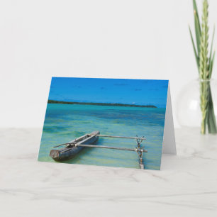 Carte Canot Outrigger en mer peu profonde