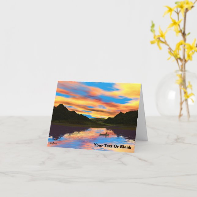 Carte Canot sur Sunset Lake (Fleur jaune)