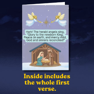 Carte Cantique de Noël Hark The Herald Angels Sing