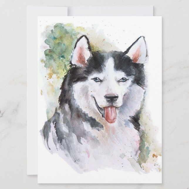Carte Canvas à chien Husky (Devant)