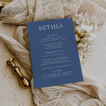 Carte CAPE COD Mariage bleu côtier Détails