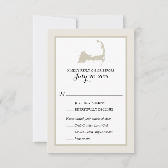 Carte Cape Cod | Menu Mariage RSVP (Devant)