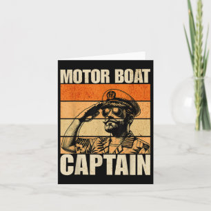Carte Capitaine de bateau à moteur Vintage Retro Funny