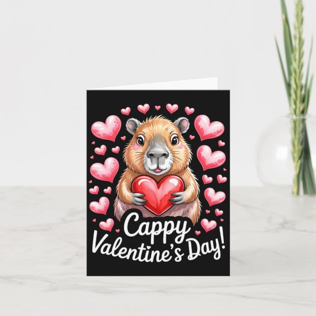 Carte Cappy Valentine’s Day Cute Capybara Heart Design P (Devant)