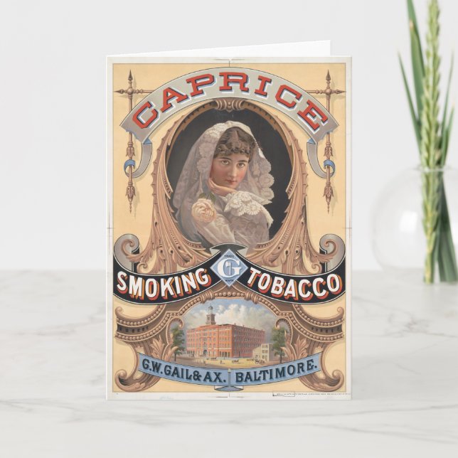Carte Caprice Tabac Publicité Vintage (Devant)
