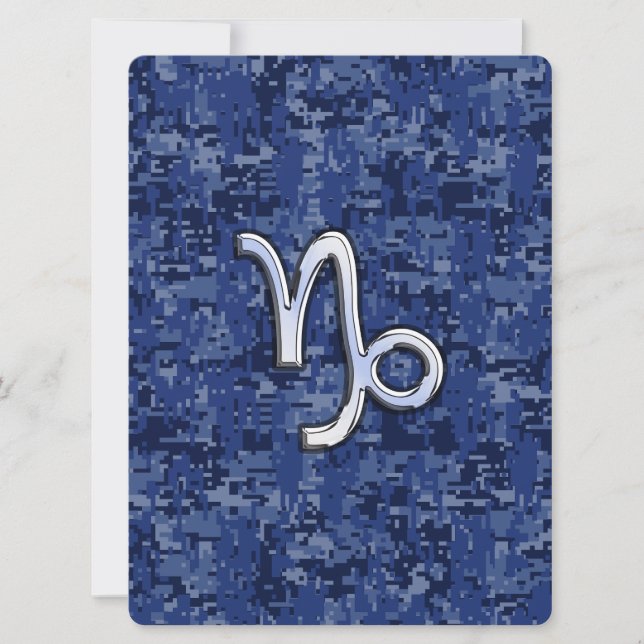 Carte Capricorn Zodiac Connexion bleu marine camo numéri (Devant)