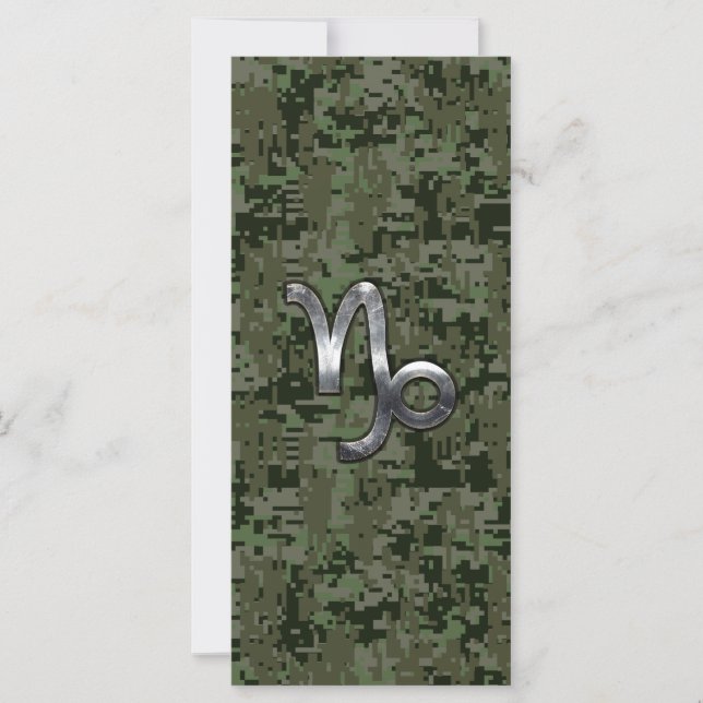 Carte Capricorn Zodiac Connexion vert olive camo numériq (Devant)