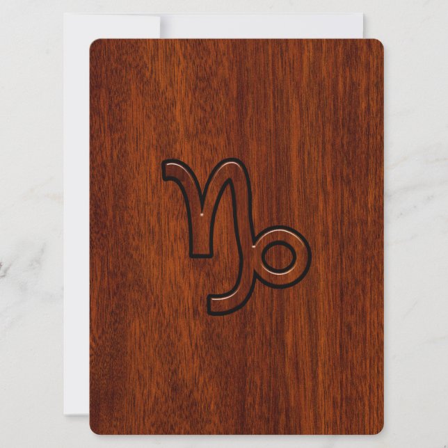 Carte Capricorn Zodiac Se connecter en acajou Style impr (Devant)