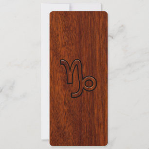 Carte Capricorn Zodiac Se connecter en acajou Style impr