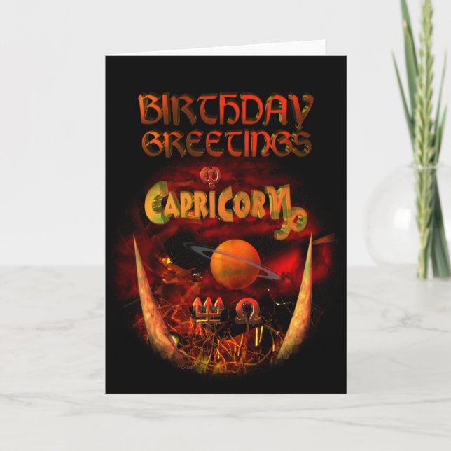Carte Capricorn Zodiac voeux d'anniversaire par Valxart (Devant)