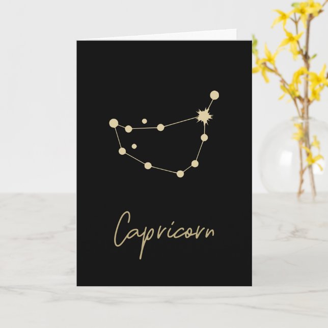 Carte Capricorne Constellation Zodiac (Fleur jaune)