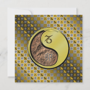 Carte Capricorne et lapin métallique