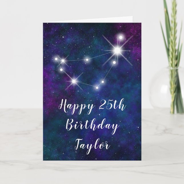 Carte Capricorne Zodiac Constellation Joyeux anniversair (Devant)