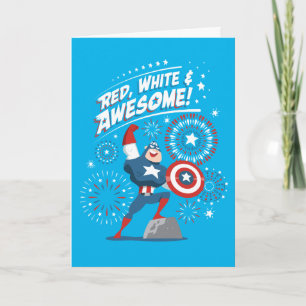 Carte Captain America "Rouge, Blanc et Incroyable !"