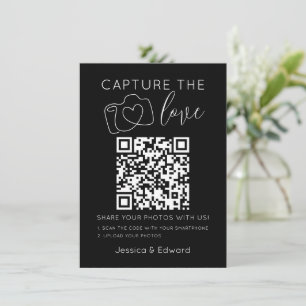 Carte Capturez L'Amour Qr Code Black Chic Mariage modern