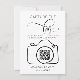Carte Capturez L'Amour Qr Code Black Chic Mariage modern