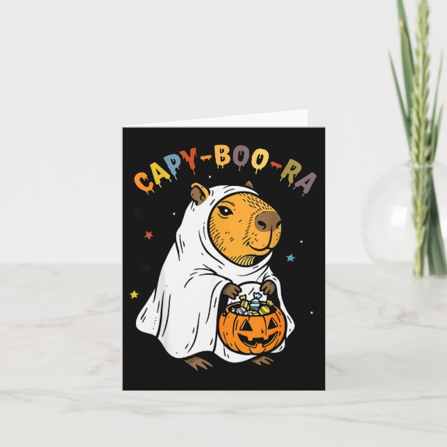 Carte Capy-boo-ra Cappy Halloween Funny Capybara Costume (Devant)