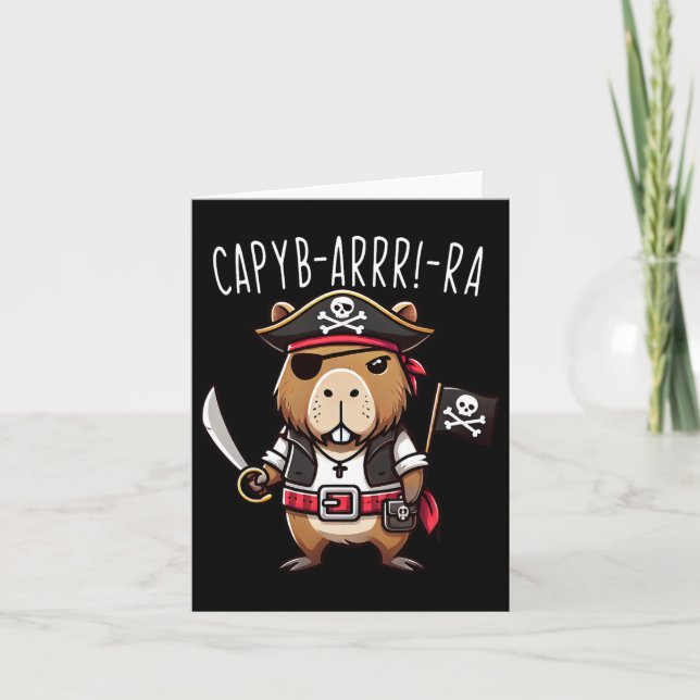 Carte Capyb-ara Pirate Drôle Capybyra Halloween Garçons (Devant)