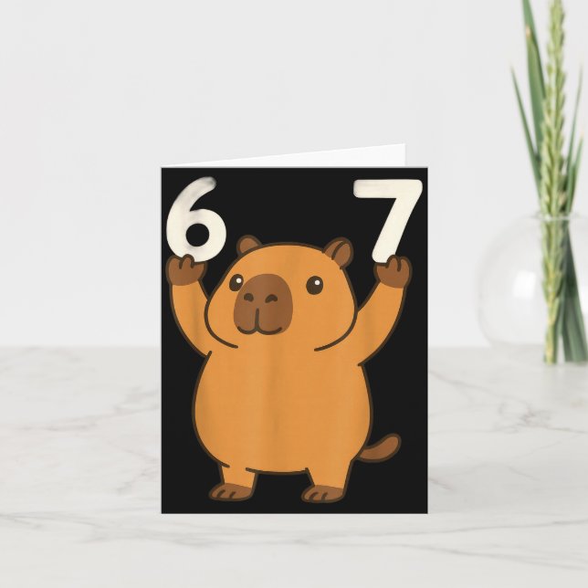 Carte Capybara 67 Meme Six Seven Funny  (Devant)